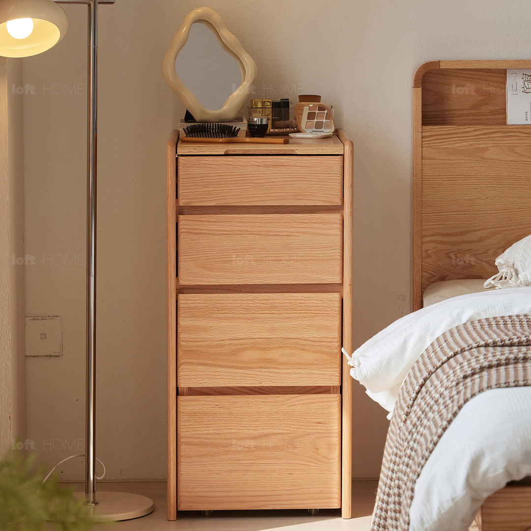 Scandinavian oak wood dressing table classic glam detail 1.