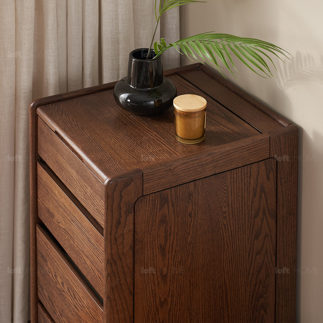 Scandinavian oak wood dressing table classic glam detail 9.