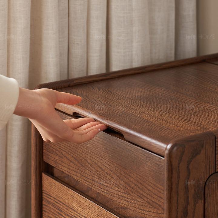 Scandinavian oak wood dressing table classic glam detail 10.