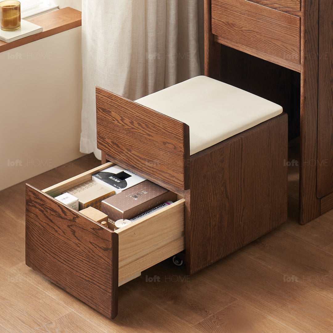 Scandinavian oak wood dressing table classic glam detail 17.