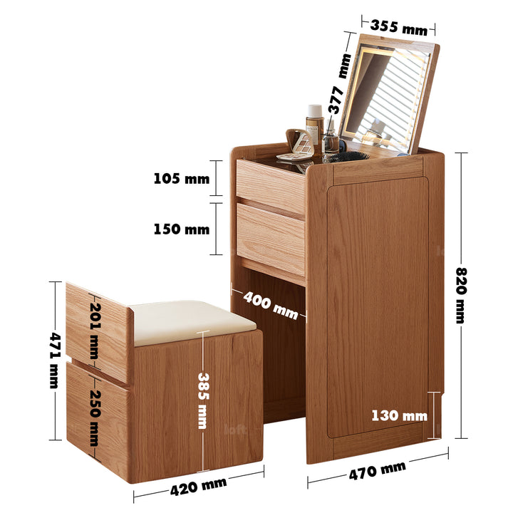 Scandinavian oak wood dressing table classic glam size charts.