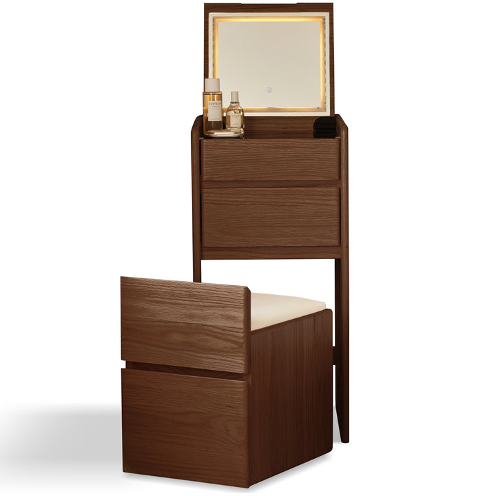 Scandinavian oak wood dressing table classic glam detail 7.