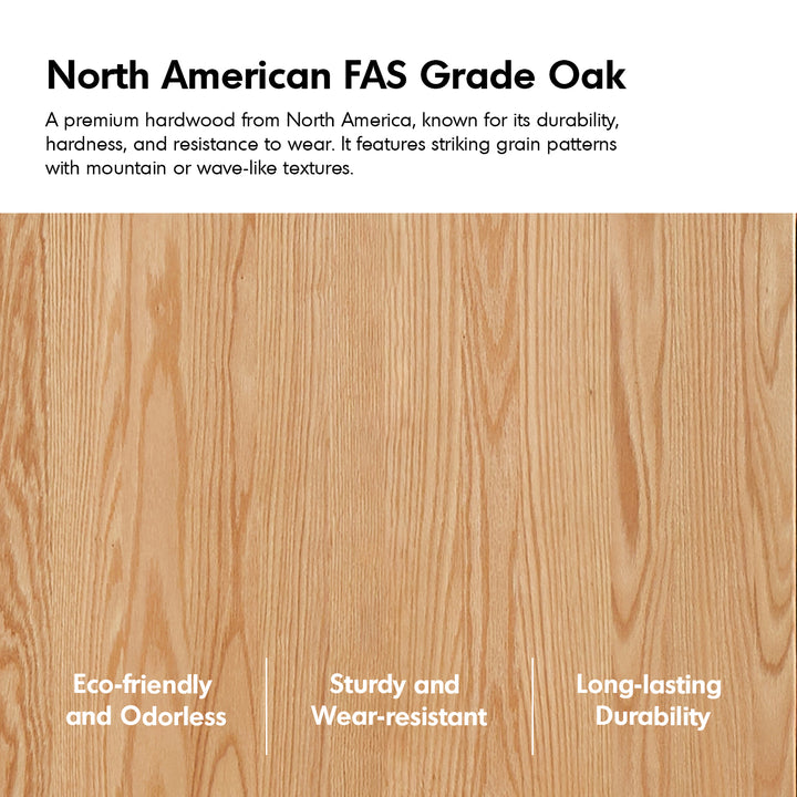 Scandinavian oak wood extendable study table jora in panoramic view.