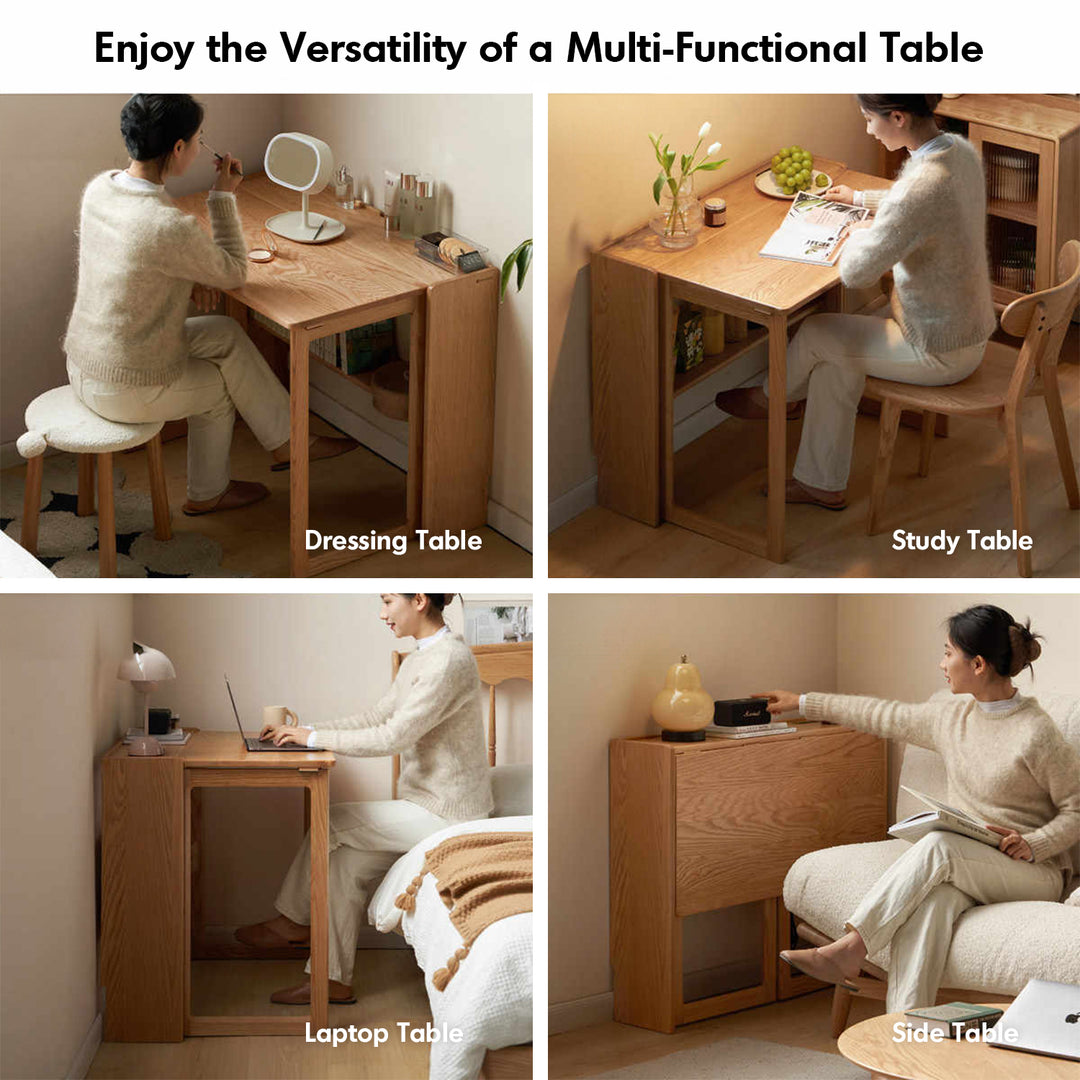 Scandinavian oak wood extendable study table jora situational feels.