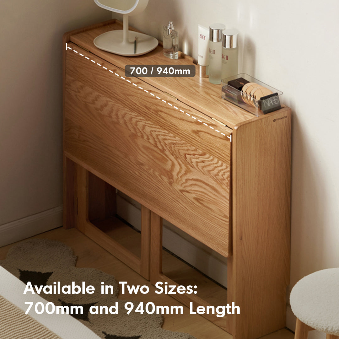 Scandinavian oak wood extendable study table jora layered structure.