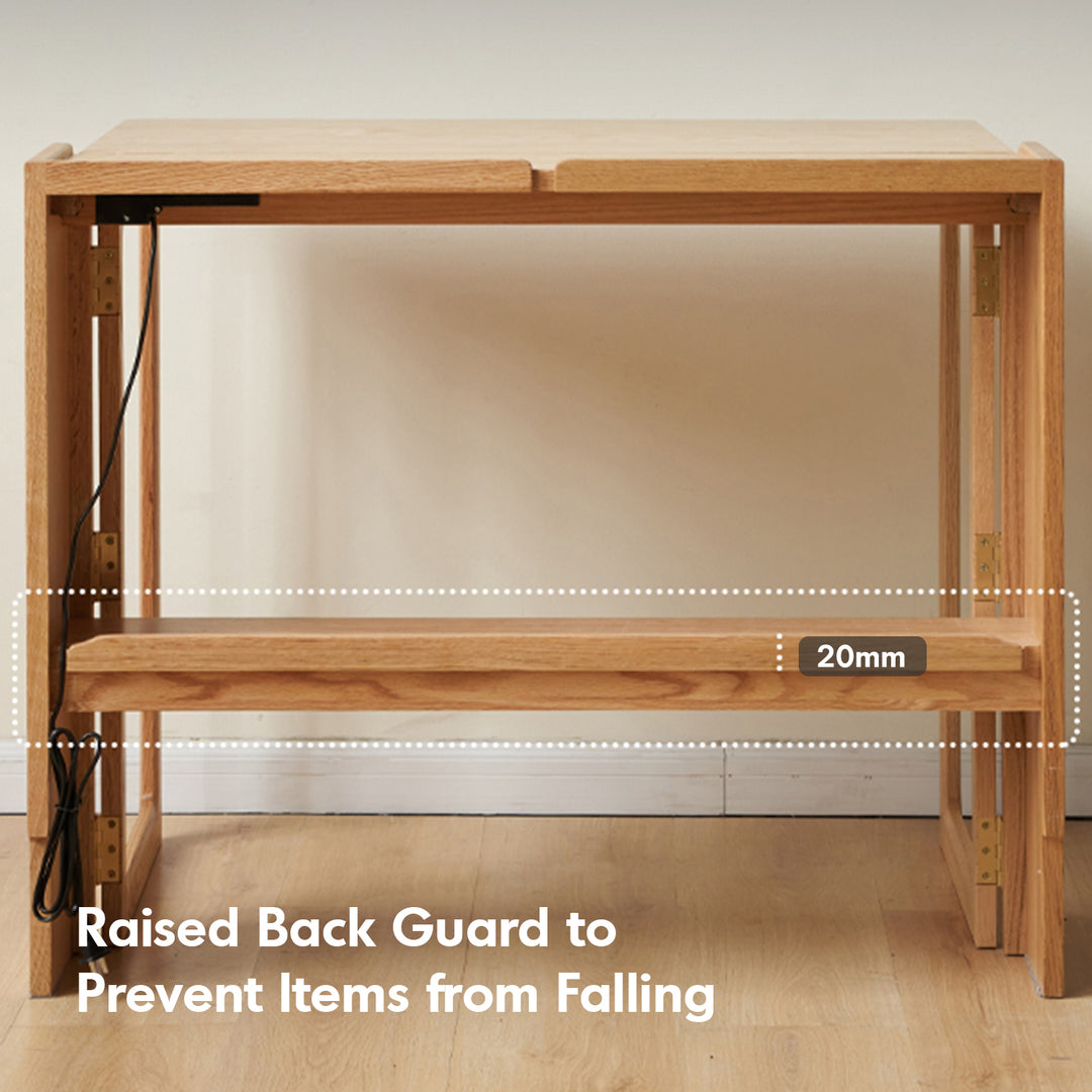 Scandinavian oak wood extendable study table jora detail 2.