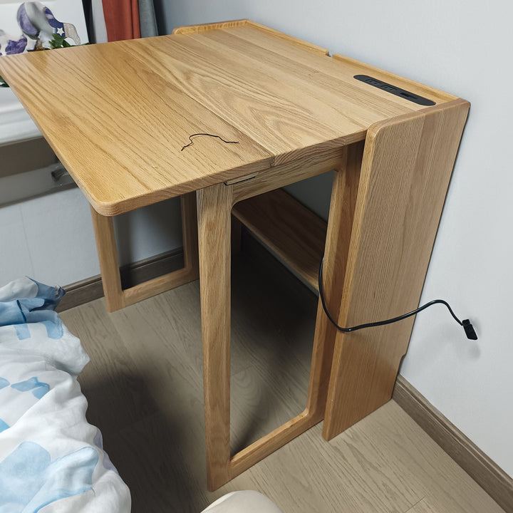 Scandinavian oak wood extendable study table jora detail 5.