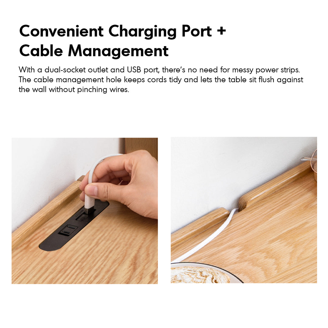 Scandinavian oak wood extendable study table jora in details.