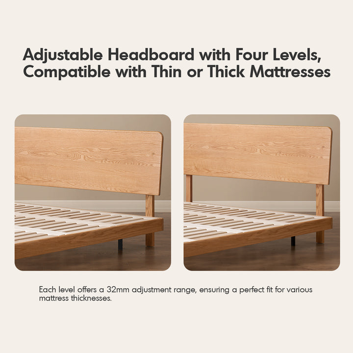 Scandinavian oak wood headboard adjustable floating bed nora situational feels.