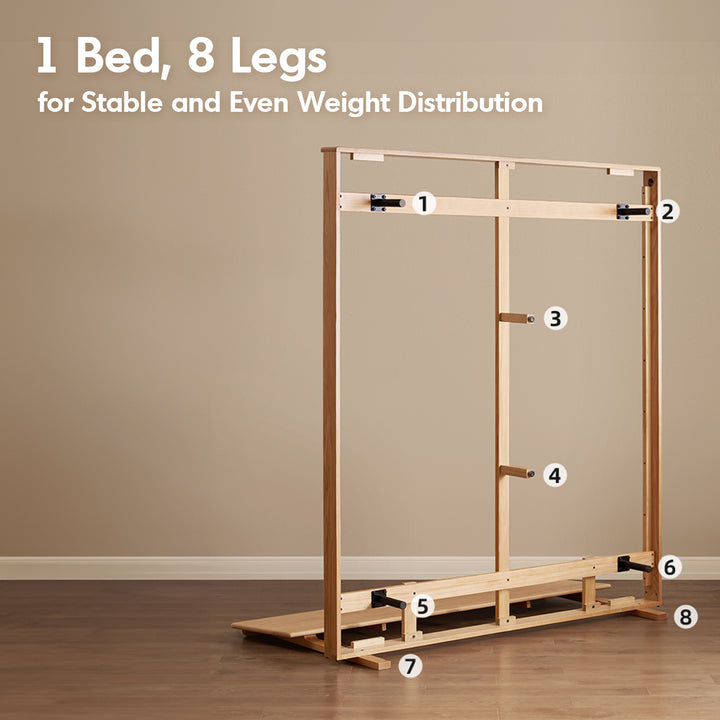 Scandinavian oak wood headboard adjustable floating bed nora detail 2.