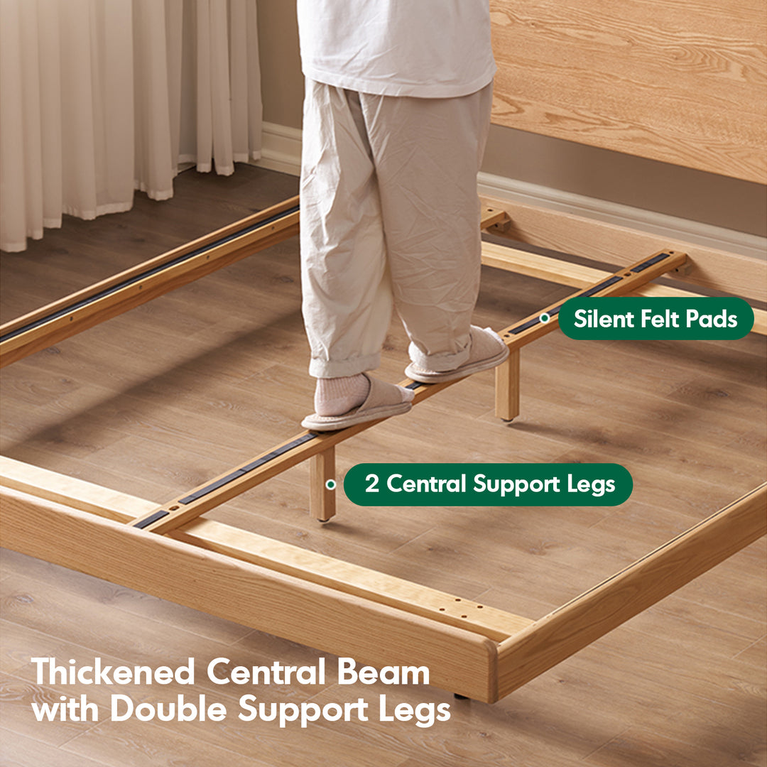 Scandinavian oak wood headboard adjustable floating bed nora detail 3.