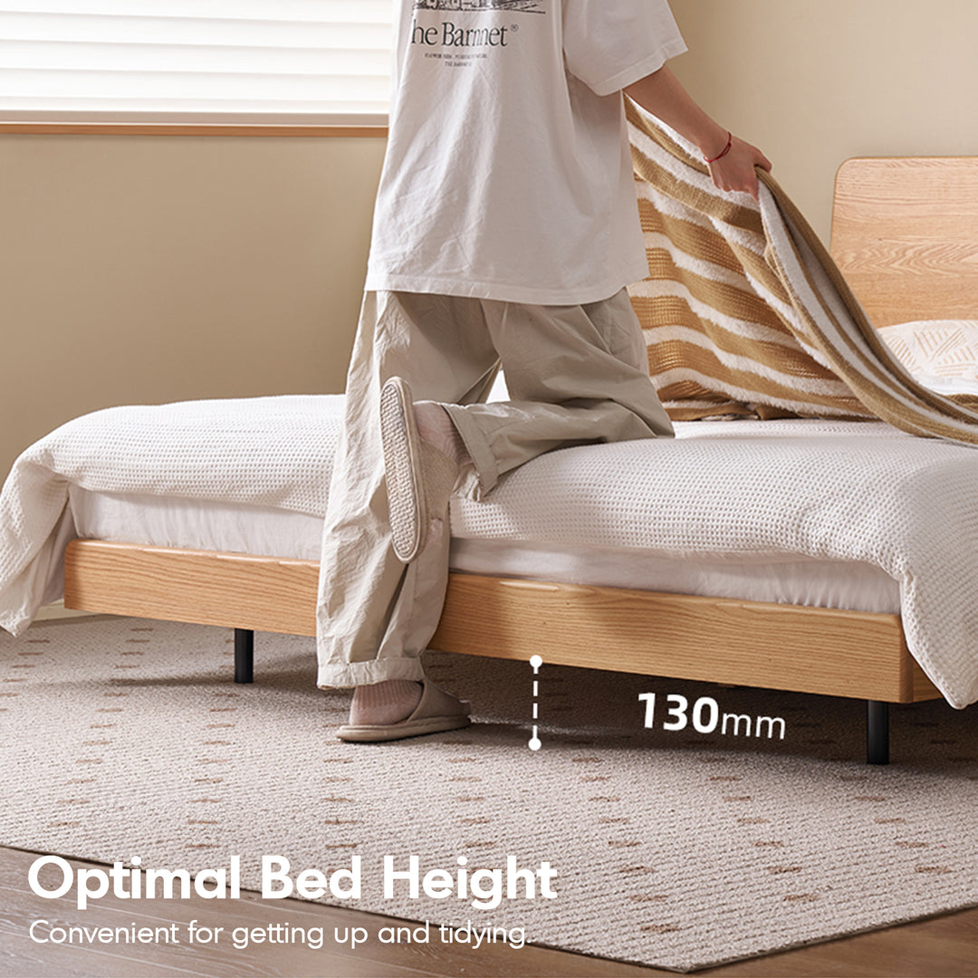 Scandinavian oak wood headboard adjustable floating bed nora detail 5.