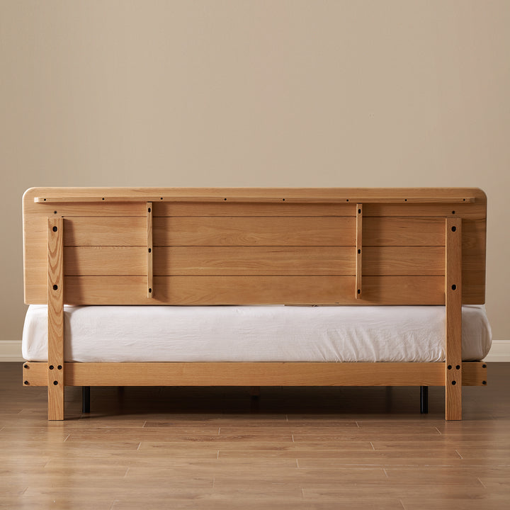 Scandinavian oak wood headboard adjustable floating bed nora detail 11.