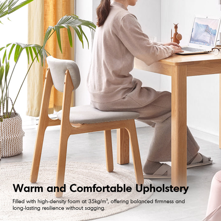 Scandinavian oak wood mixed weave fabric cover removable dining chair nest environmental situation.