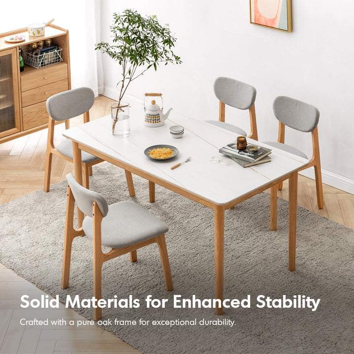 Scandinavian oak wood mixed weave fabric cover removable dining chair nest situational feels.