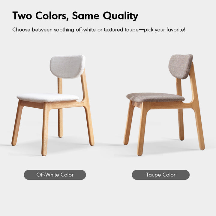 Scandinavian oak wood mixed weave fabric cover removable dining chair nest detail 2.