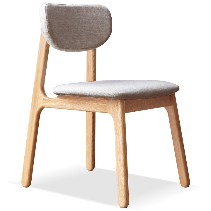 Scandinavian oak wood mixed weave fabric cover removable dining chair nest detail 11.