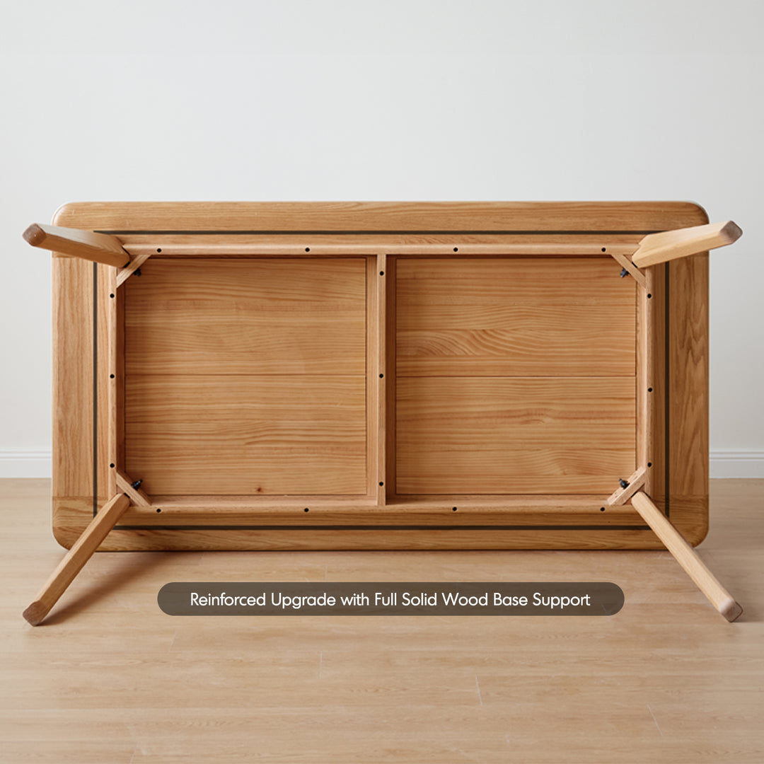 Scandinavian oak wood sintered stone dining table aura environmental situation.