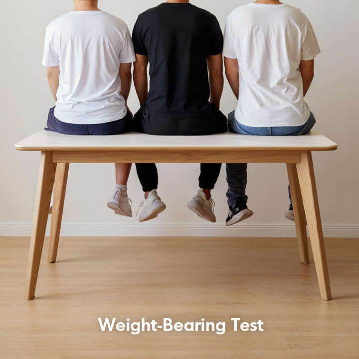 Scandinavian oak wood sintered stone dining table aura situational feels.