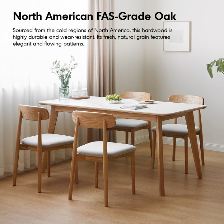 Scandinavian oak wood sintered stone dining table aura detail 3.