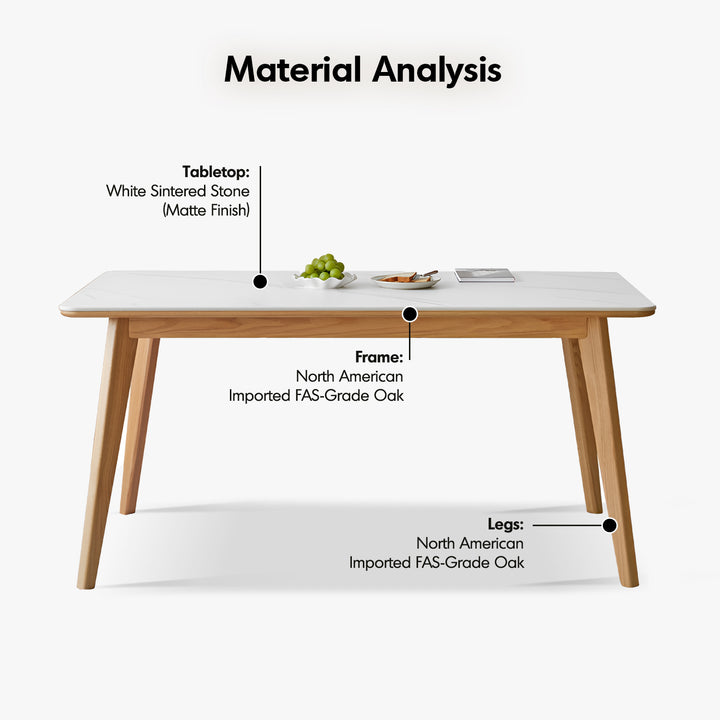 Scandinavian oak wood sintered stone dining table aura detail 7.