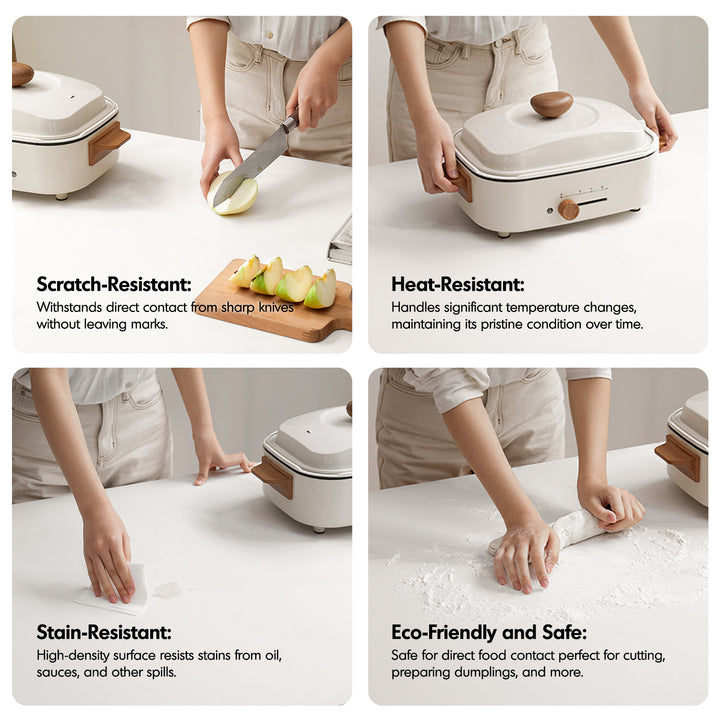 Scandinavian oak wood sintered stone extendable dining table flex conceptual design.