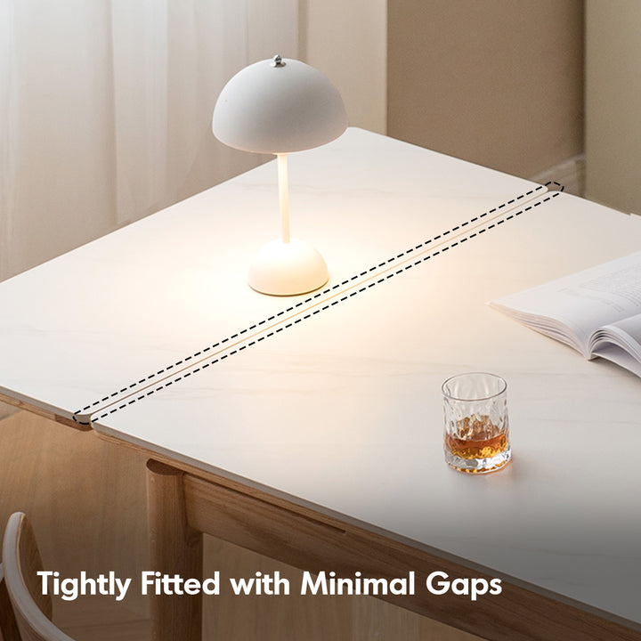 Scandinavian oak wood sintered stone extendable dining table flex situational feels.