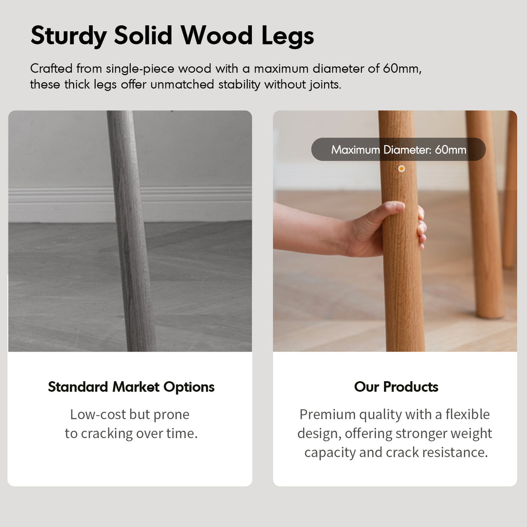 Scandinavian oak wood sintered stone round dining table orb conceptual design.