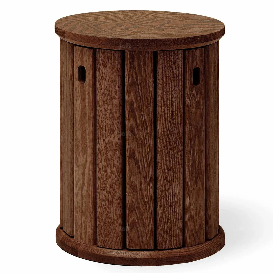 Scandinavian oak wood stackable stool harvest detail 11.