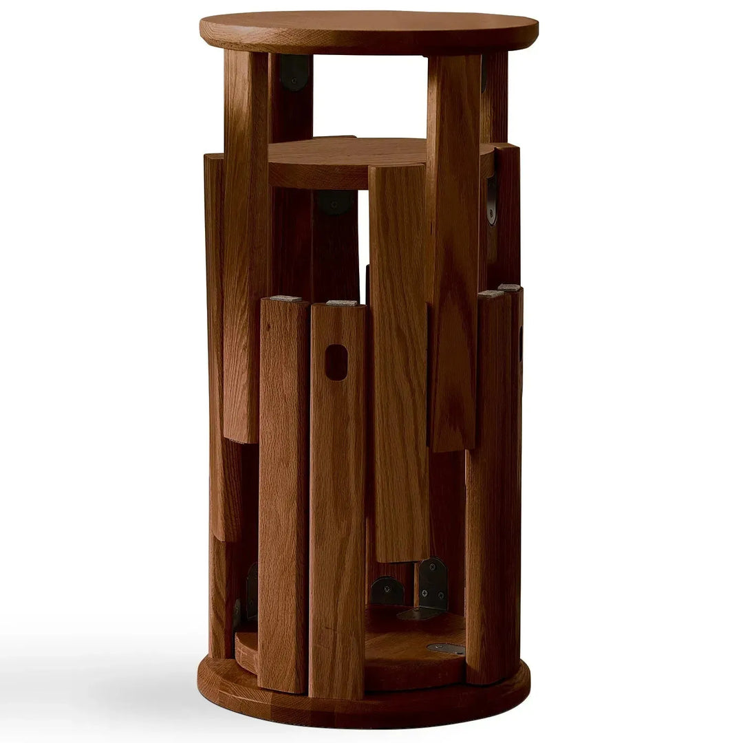 Scandinavian oak wood stackable stool harvest detail 14.