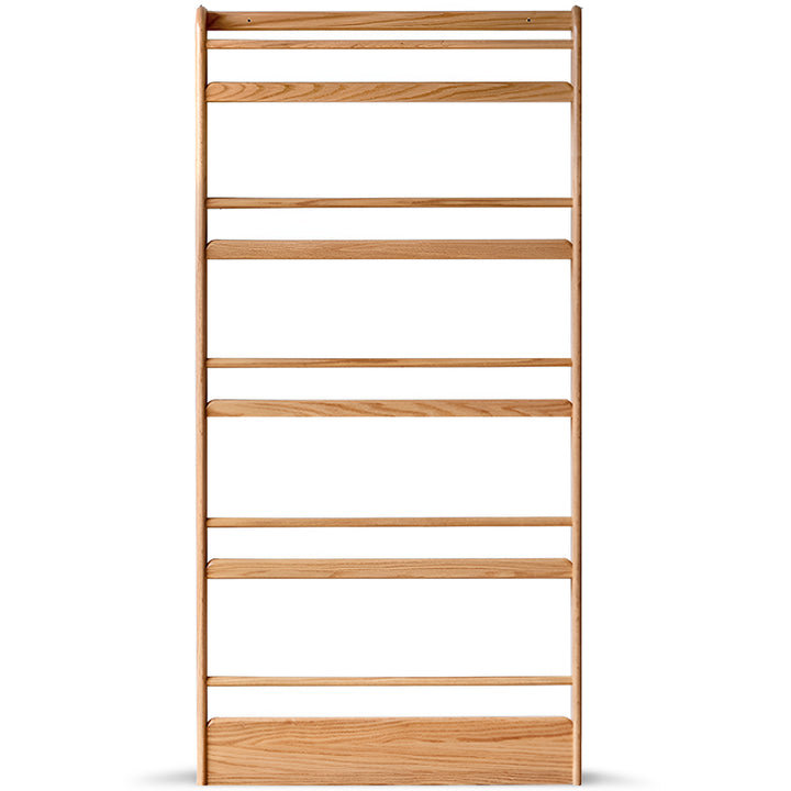 Scandinavian oak wood wall shelf bookshelf spire detail 12.