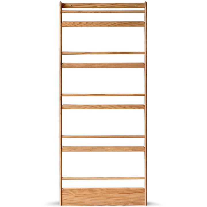 Scandinavian oak wood wall shelf bookshelf spire detail 14.