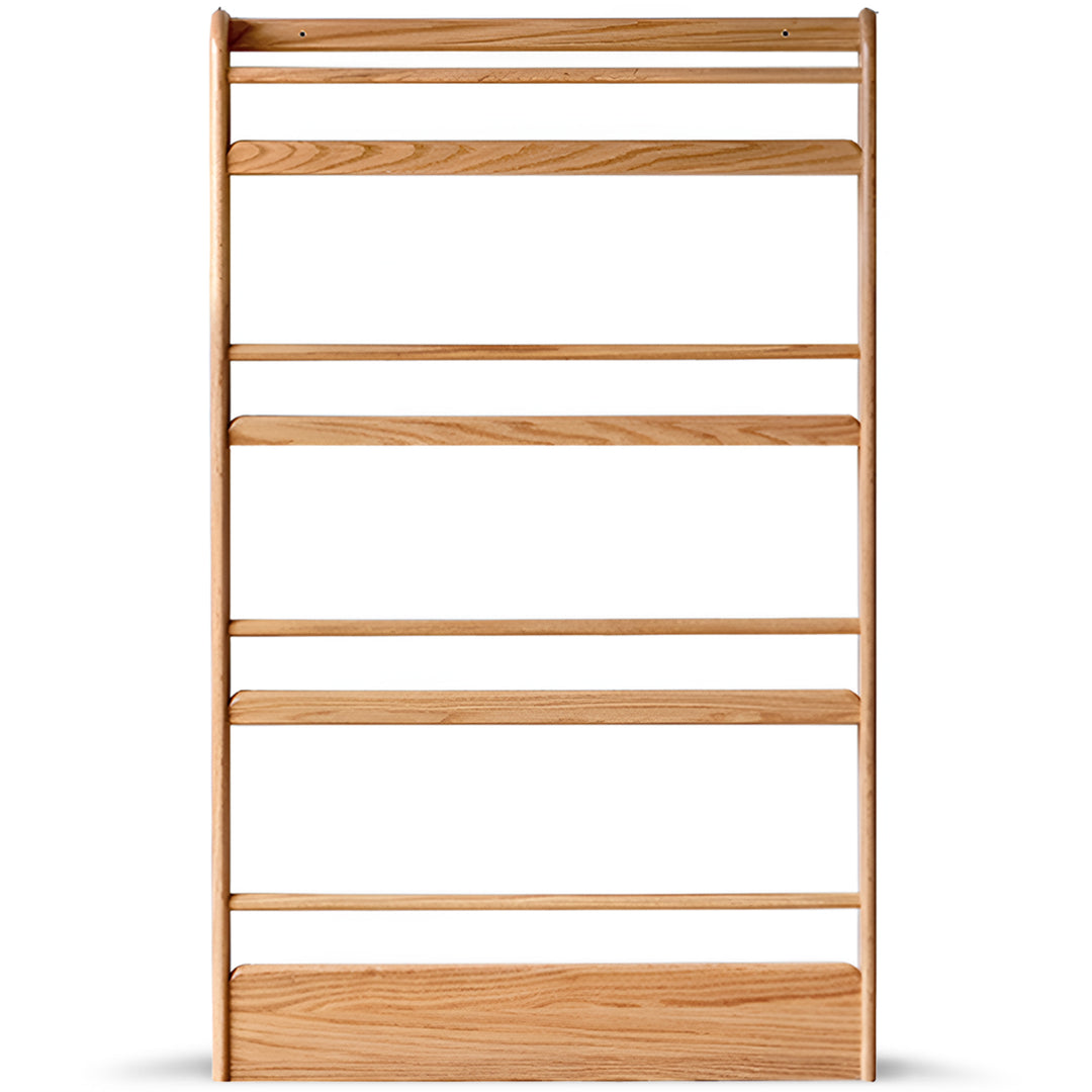 Scandinavian oak wood wall shelf bookshelf spire detail 11.
