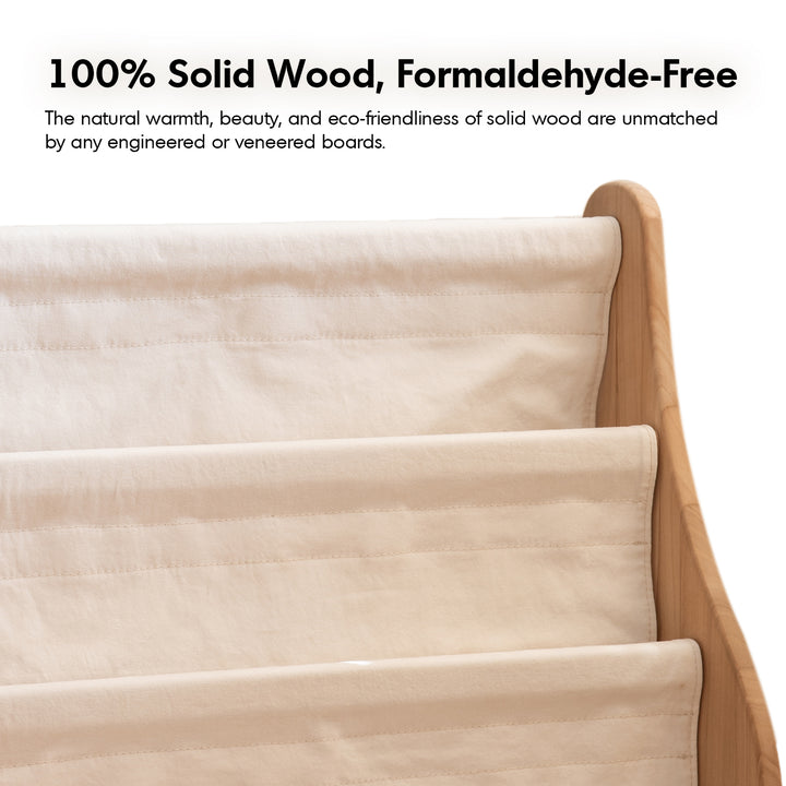 Scandinavian poplar wood kids bookshelf 4 layers luna in still life.