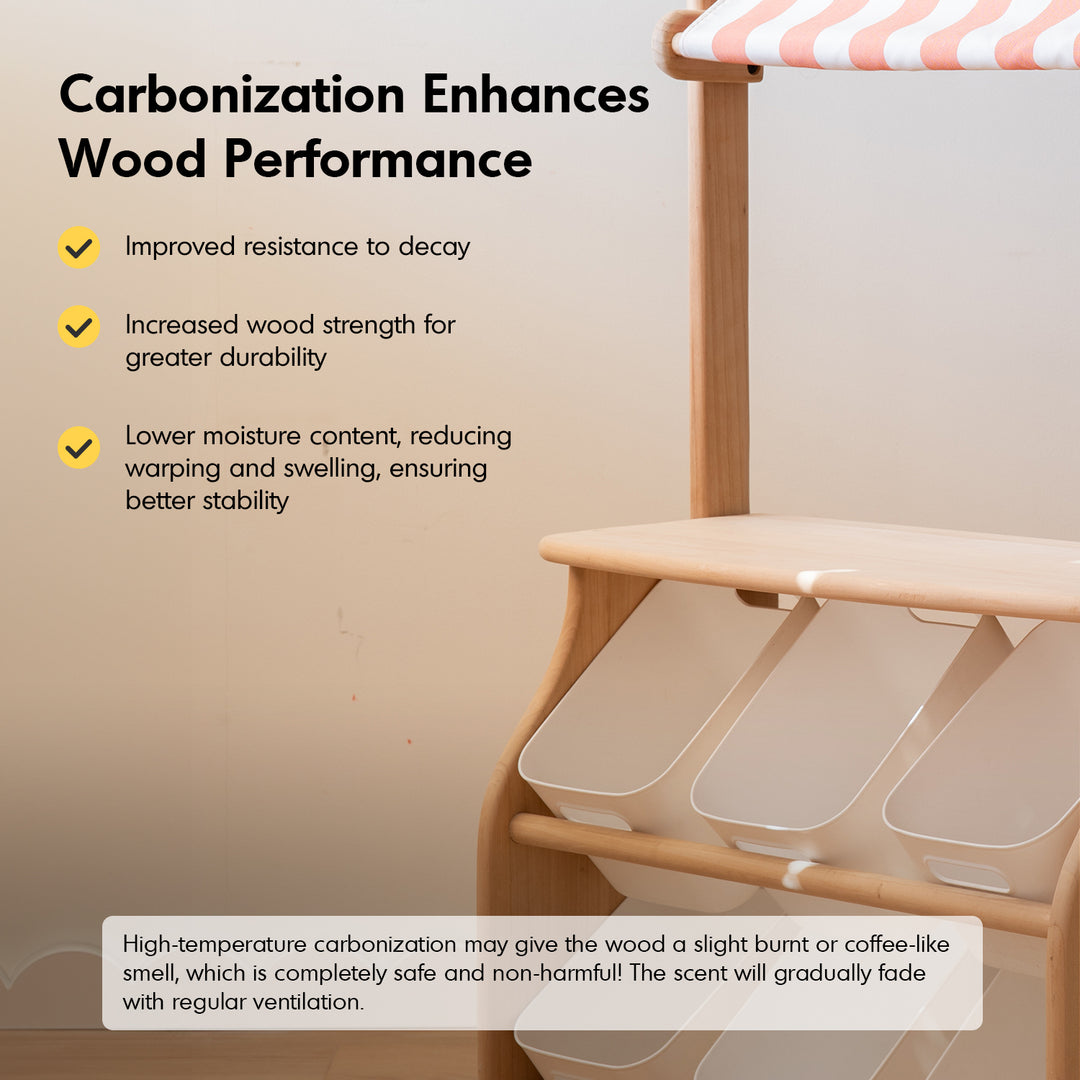 Scandinavian poplar wood kids cabinet luna conceptual design.