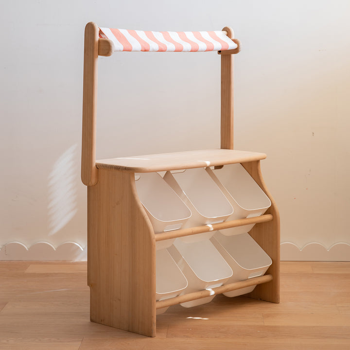 Scandinavian poplar wood kids cabinet luna layered structure.