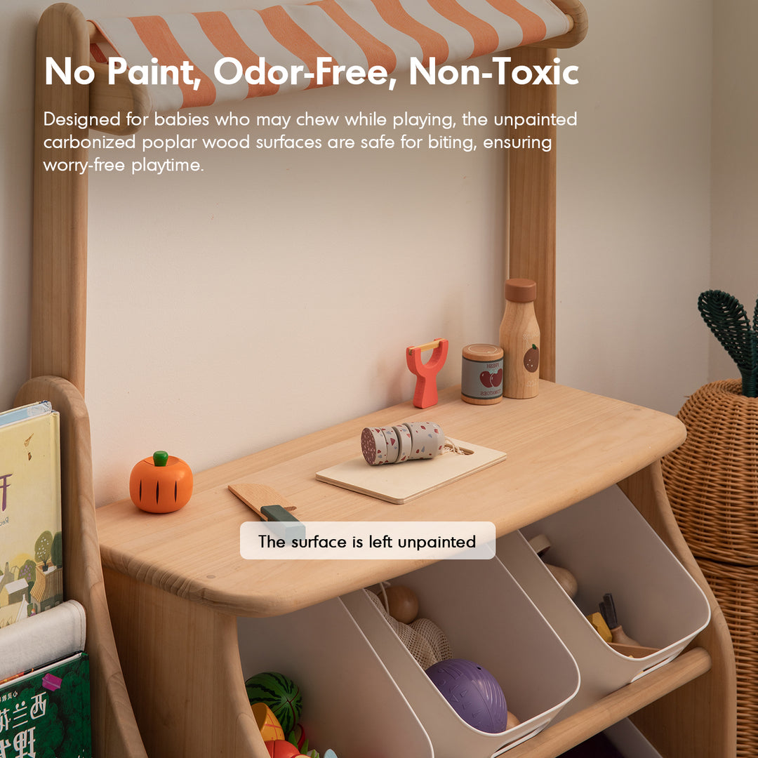 Scandinavian poplar wood kids cabinet luna in real life style.