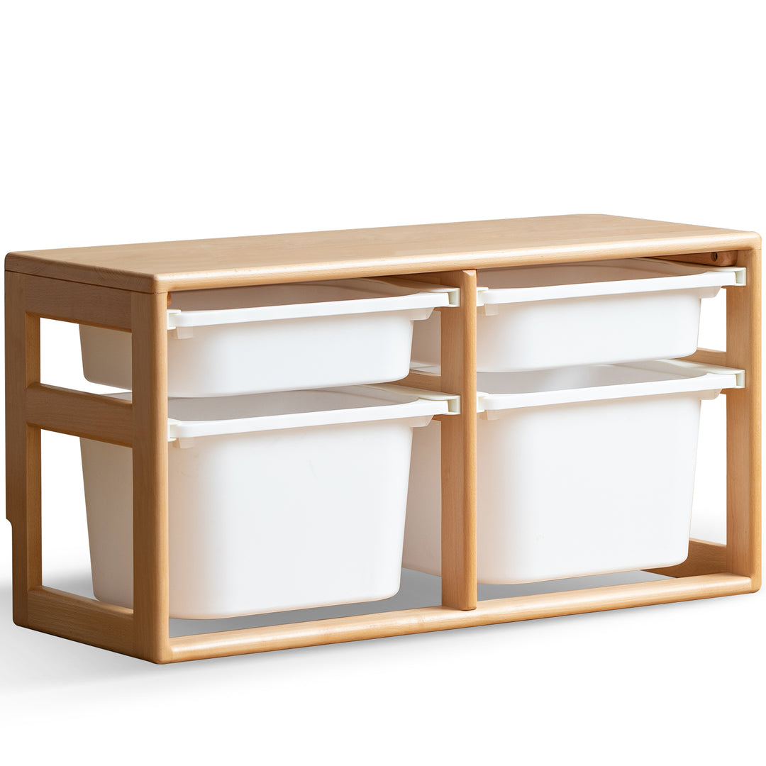 Scandinavian poplar wood kids storage drawer cabinet cubby detail 18.