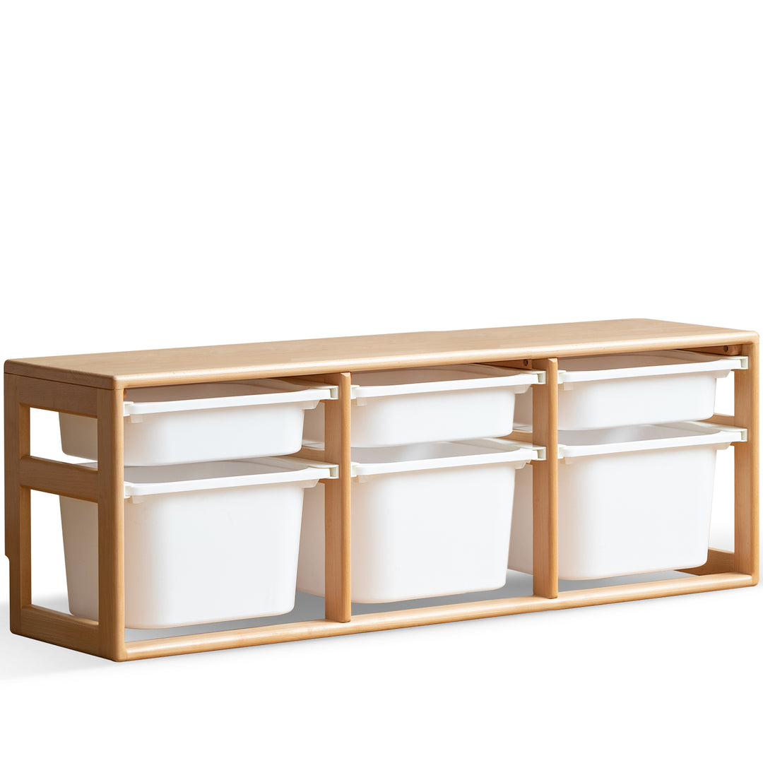 Scandinavian poplar wood kids storage drawer cabinet cubby detail 17.