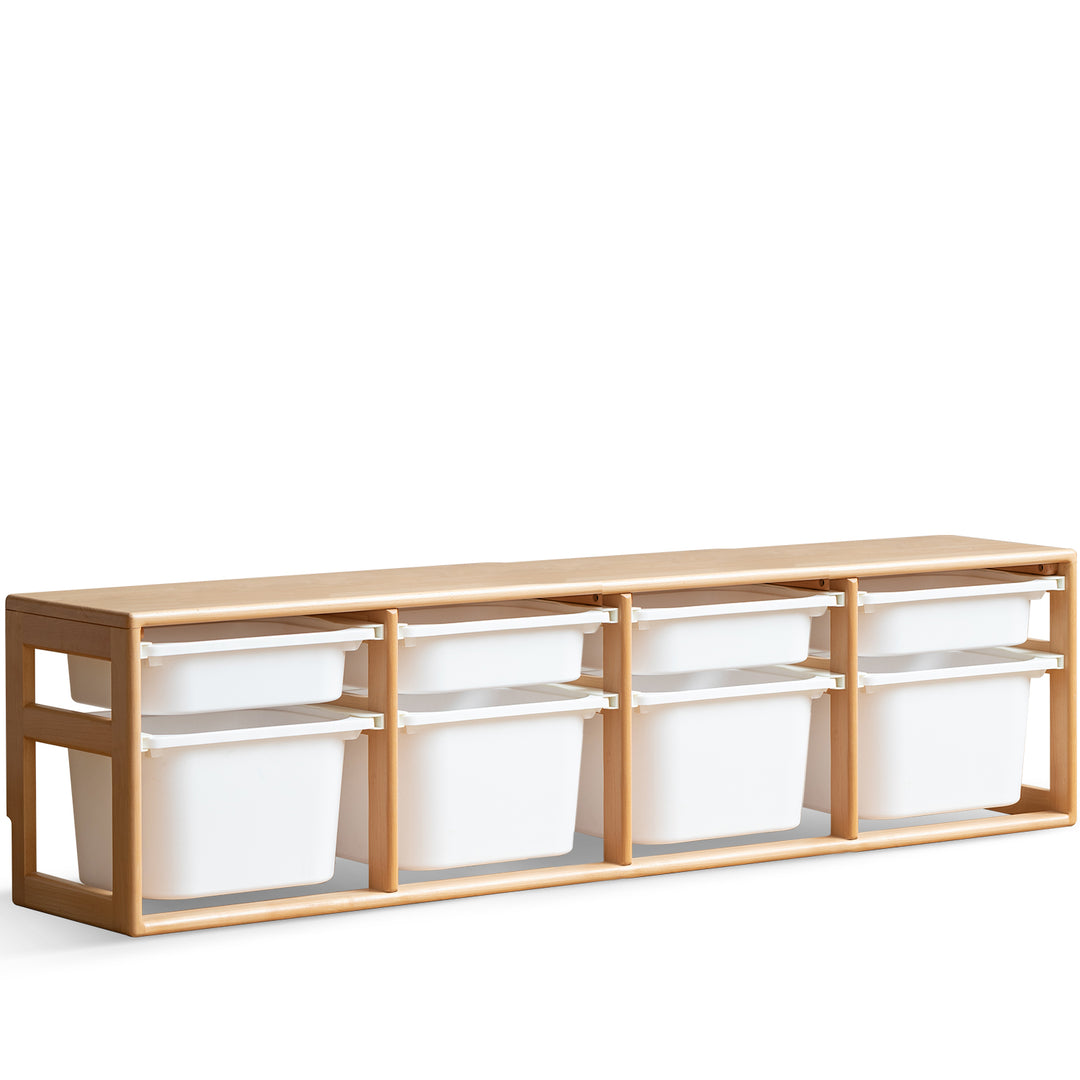 Scandinavian poplar wood kids storage drawer cabinet cubby detail 16.