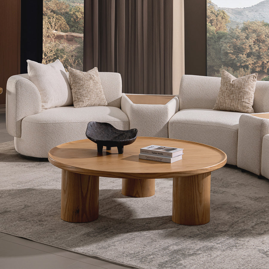 Scandinavian wood coffee table rene primary product view.