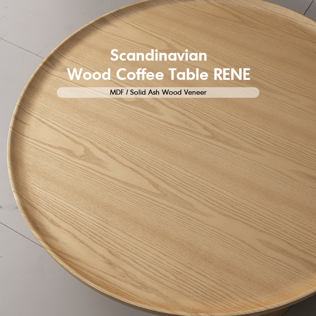 Scandinavian wood coffee table rene material variants.