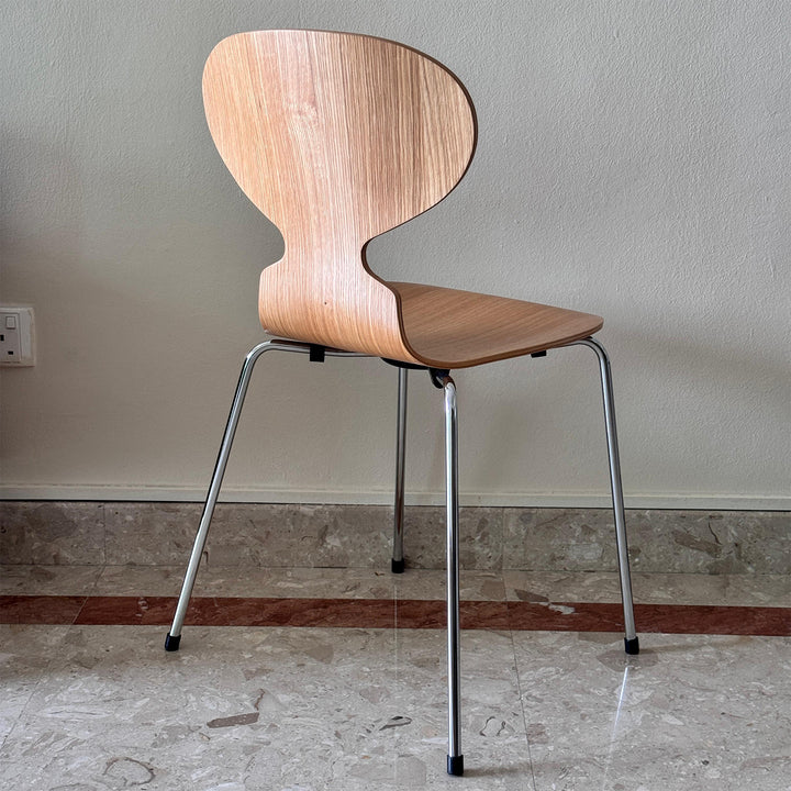 Industrial wood dining chair 2pcs set rift detail 5.