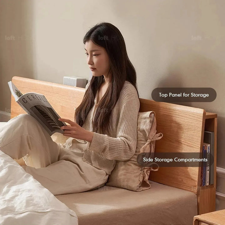 Scandinavian oak wood bed aperture conceptual design.