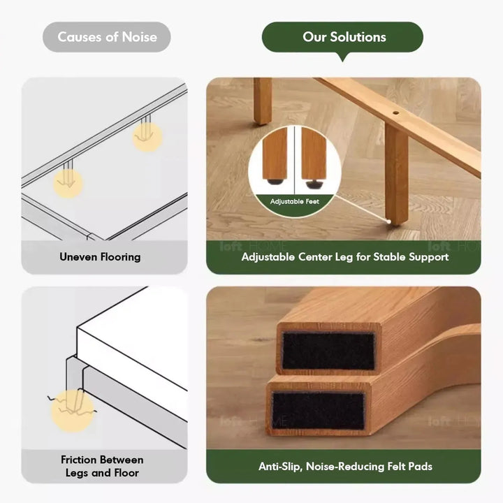 Scandinavian oak wood bed aperture detail 9.