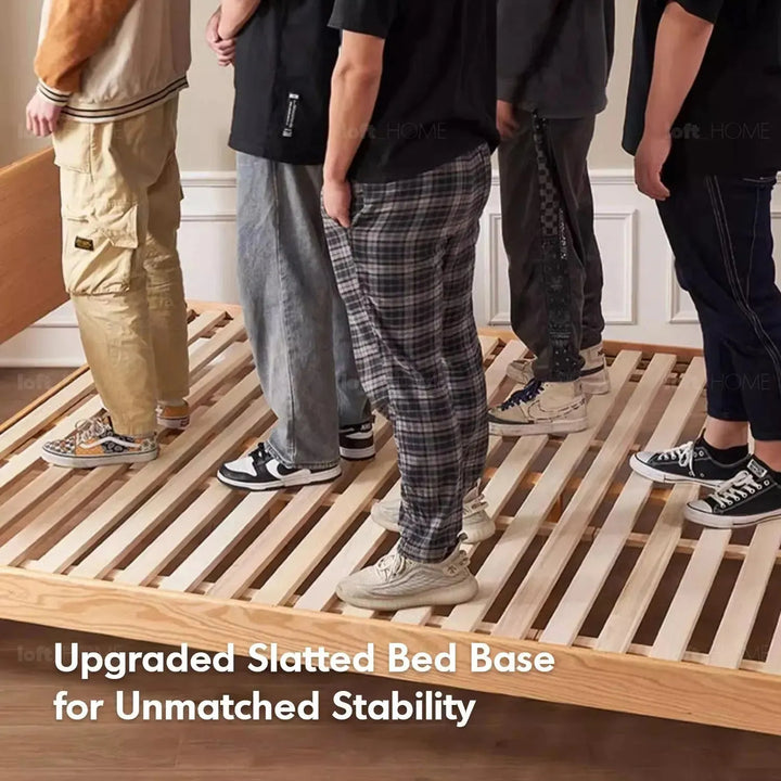 Scandinavian oak wood bed aperture detail 10.