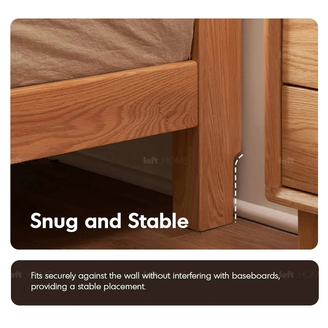 Scandinavian oak wood bed aperture detail 17.