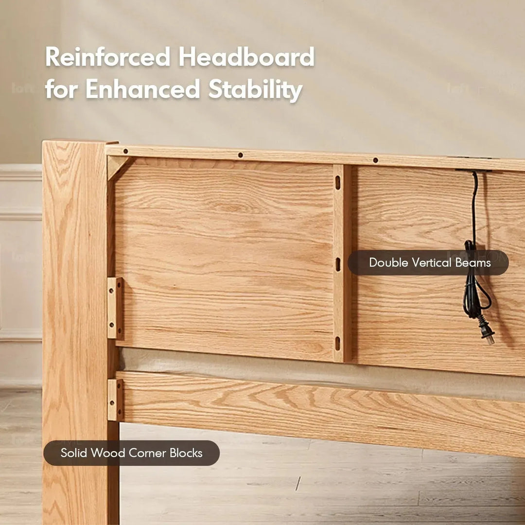 Scandinavian oak wood bed velora environmental situation.