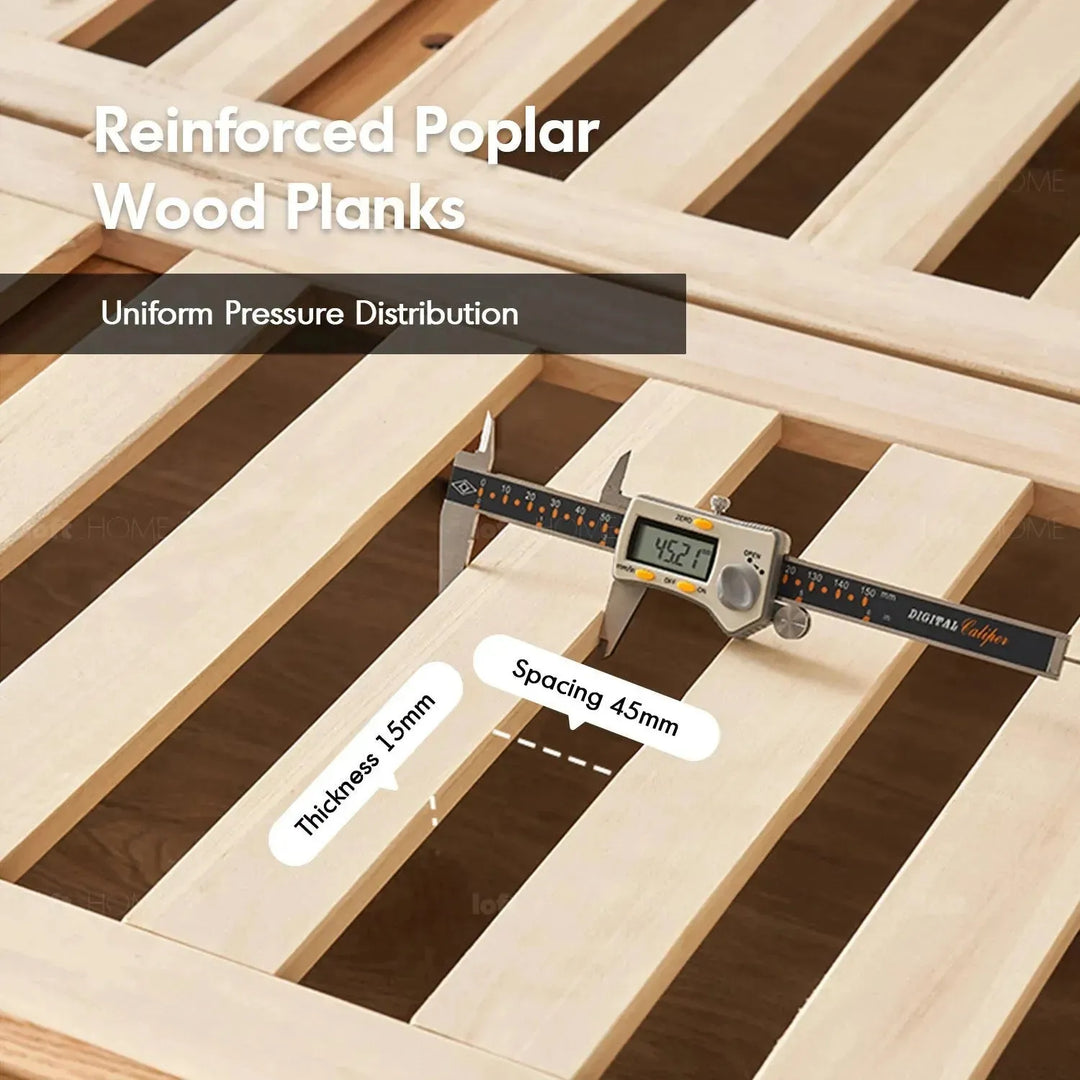 Scandinavian oak wood bed velora detail 2.