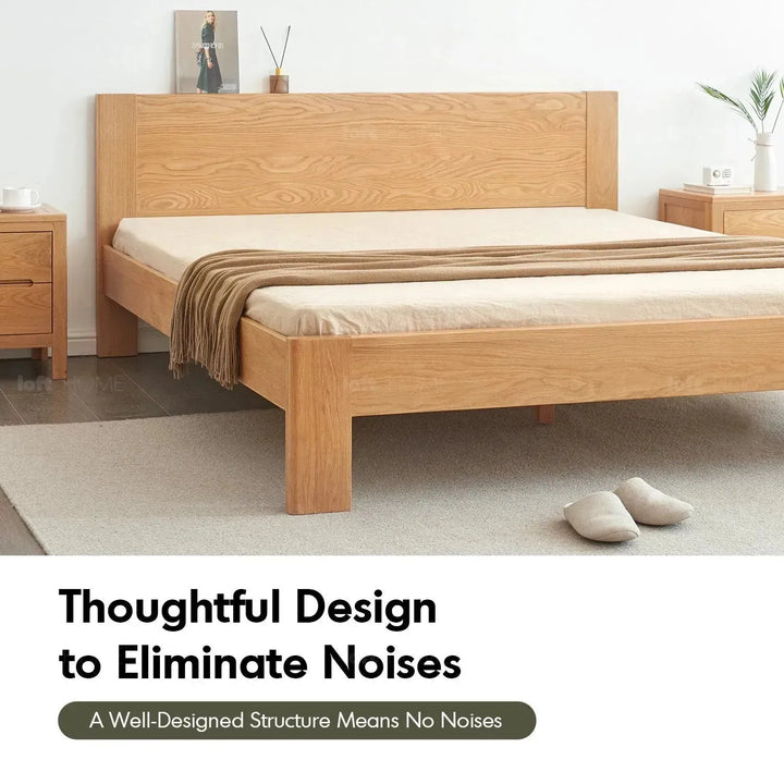 Scandinavian oak wood bed velora detail 3.